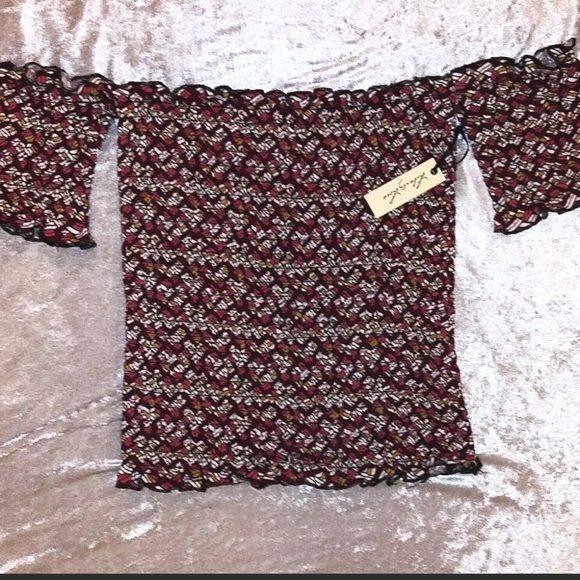 Liberty Love Smocked Off Shoulder Boho Top - Picture 4 of 5